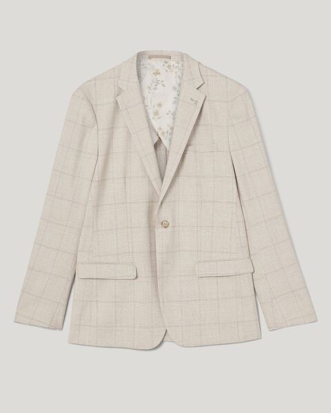 Slim Stretch Prince Of Wales Lightweight Tailored Jacket